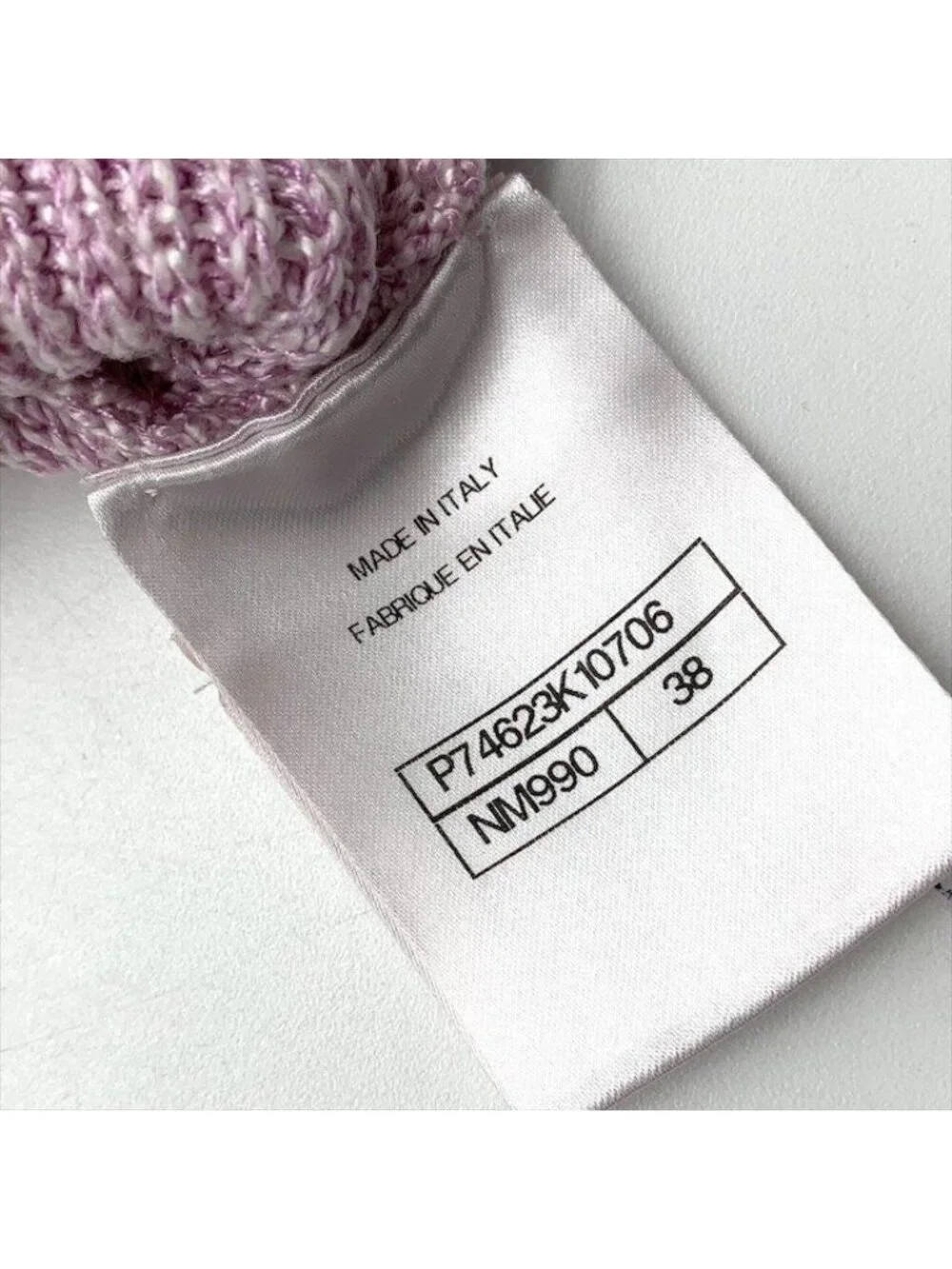 Chanel CC Logo Camellia Button Knit Cardigan Pink Lame